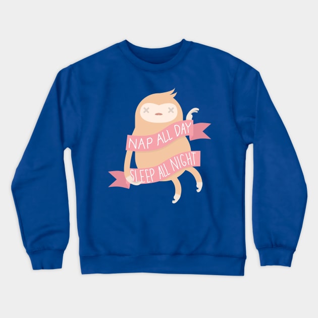 Nap Sloth Crewneck Sweatshirt by Clown